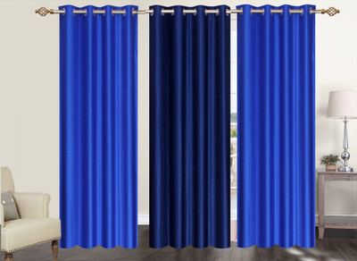 

Furnishing Zone 213 cm (7 ft) Polyester Door Curtain (Pack Of 3)(Plain, Blue)