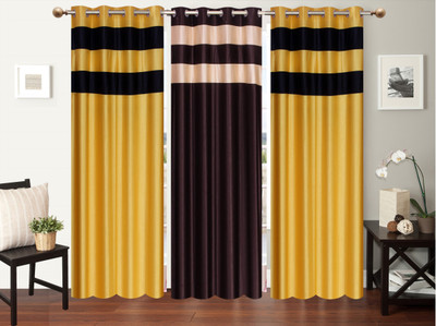 

Furnishing Zone 152 cm (5 ft) Polyester Window Curtain (Pack Of 3)(Plain, Multicolor)