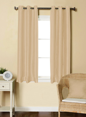 

Lushomes 152 cm (5 ft) Polyester Window Curtain (Pack Of 2)(Solid, Beige)