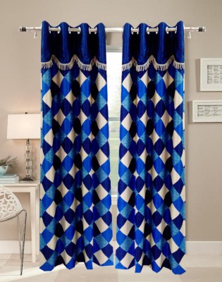 Blue 7 ft Polyester Door Curtain Set of 2 FEDEX SHIP 