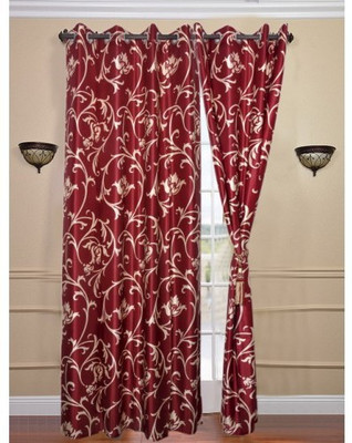 

PHF 60 cm (2 ft) Polyester Window Curtain (Pack Of 2)(Floral, Maroon)