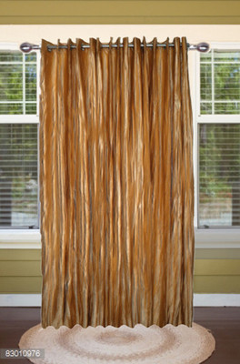 

Shoppeholics 212 cm (7 ft) Polyester Door Curtain Single Curtain(Self Design, Golden)