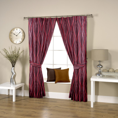 

Threadmix 152 cm (5 ft) Polyester Window Curtain (Pack Of 2)(Abstract, Purple)