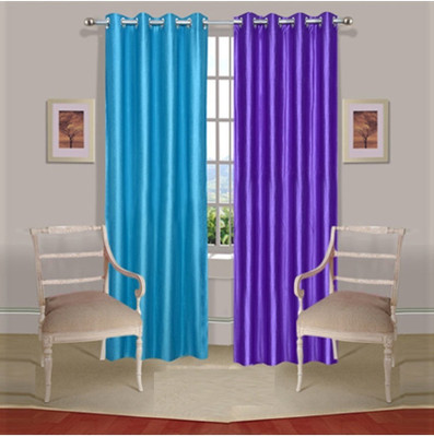 

Excel Bazaar 275 cm (9 ft) Polyester Long Door Curtain (Pack Of 2)(Solid, Aqua, Purple)