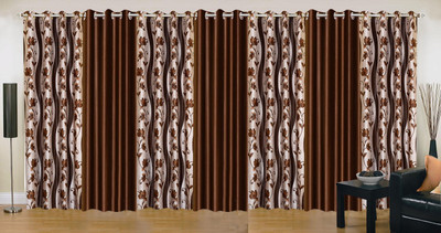 

Ville Style 275 cm (23 ft) Polyester Long Door Curtain (Pack Of 7)(Abstract, Brown)