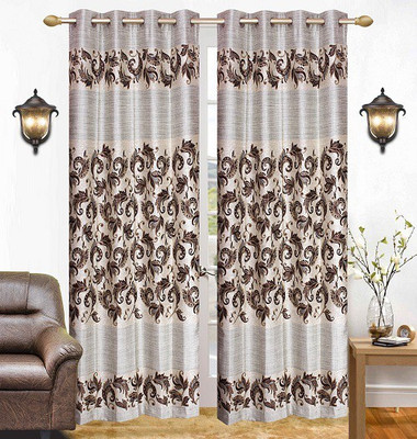 

The Intellect Bazaar 213 cm (7 ft) Jacquard Door Curtain (Pack Of 2)(Printed, Brown)
