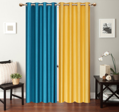 

Furnishing Zone 274 cm (9 ft) Polyester Long Door Curtain (Pack Of 2)(Plain, Light Blue, Yellow)