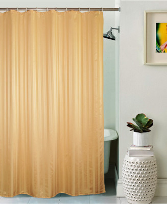 

Lushomes 200 cm (7 ft) Polyester Shower Curtain Single Curtain(Striped, Gold)