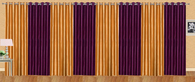 

Ville Style 275 cm (9 ft) Polyester Long Door Curtain (Pack Of 8)(Solid, Gold, Purple)