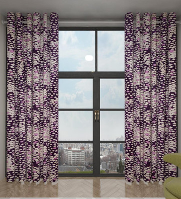 

Home Candy 212 cm (7 ft) Polyester Door Curtain (Pack Of 2)(Printed, Purple)