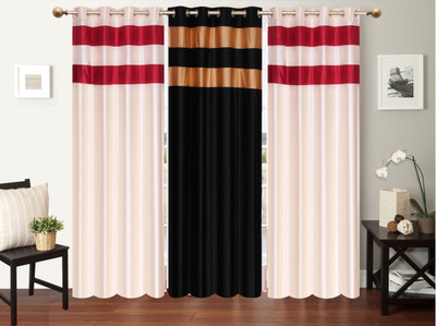 

Furnishing Zone 152 cm (5 ft) Polyester Window Curtain (Pack Of 3)(Plain, Multicolor)