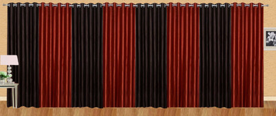 

Stella Creations 214 cm (7 ft) Polyester Door Curtain (Pack Of 8)(Solid, Brown, Gold)