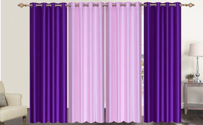 

Furnishing Zone 152 cm (5 ft) Polyester Window Curtain (Pack Of 4)(Plain, Blue, Pink)