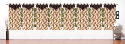 

Stella Creations 154 cm (5 ft) Polyester Window Curtain (Pack Of 8)(Printed, Brown)