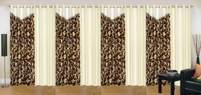 

Ville Style 214 cm (7 ft) Polyester Door Curtain (Pack Of 8)(Abstract, Brown, Cream)