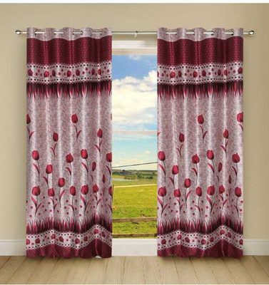 

Shiv Shankar Handloom 274 cm (9 ft) Polyester Long Door Curtain (Pack Of 2)(Floral, Maroon)