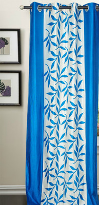 

Decor World 152 cm (5 ft) Polyester Window Curtain Single Curtain(Floral, Blue)