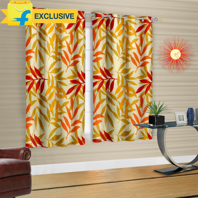 

Cortina 150 cm (5 ft) Polyester Window Curtain (Pack Of 2)(Floral, Multicolor)
