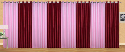 

Ville Style 214 cm (7 ft) Polyester Door Curtain (Pack Of 8)(Solid, Pink, Maroon), Maroon;pink
