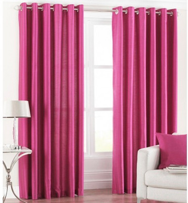 

New Home 214 cm (7 ft) Polyester Door Curtain (Pack Of 2)(Plain, Multicolor)