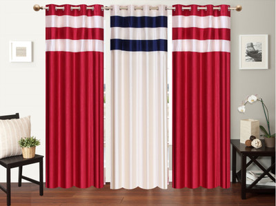

Furnishing Zone 152 cm (5 ft) Polyester Window Curtain (Pack Of 3)(Plain, Multicolor)
