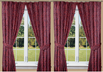 

Threadmix 152 cm (5 ft) Polyester Window Curtain (Pack Of 4)(Abstract, Purple)