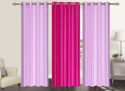

Furnishing Zone 274 cm (9 ft) Polyester Long Door Curtain (Pack Of 3)(Plain, Pink)