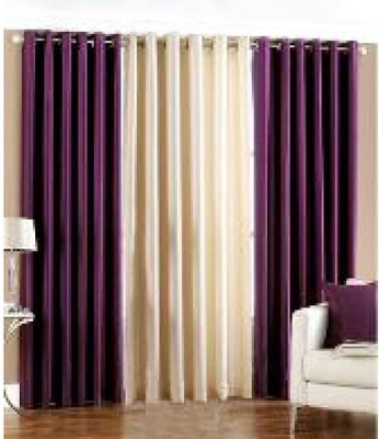 

PariHomefurnishing 274 cm (9 ft) Polyester Long Door Curtain (Pack Of 3)(Self Design, Multicolor)