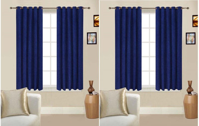 

Zesture 150 cm (5 ft) Polyester Window Curtain (Pack Of 4)(Abstract, Blue)