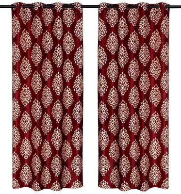 

Zesture 211 cm (7 ft) Polyester Door Curtain (Pack Of 2)(Motif, Red)