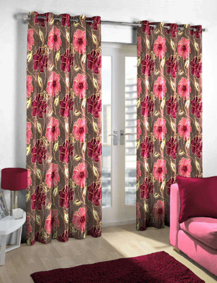 

Skipper 214 cm (7 ft) Polyester Door Curtain Single Curtain(Floral, Maroon)