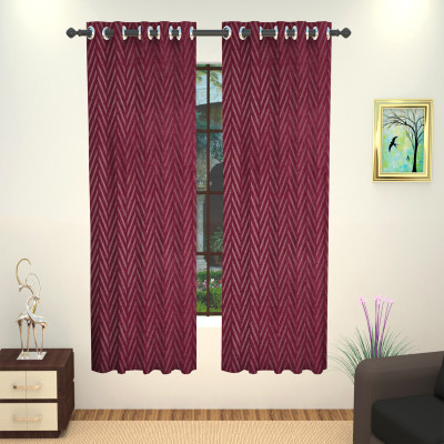 

Lushomes 152 cm (5 ft) Polyester Window Curtain Single Curtain(Self Design, Purple)