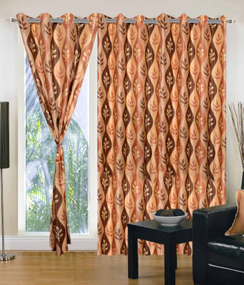 

JT International 213.36 cm (7 ft) Polyester Door Curtain (Pack Of 2)(Floral, Multicolor)