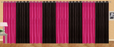 

Ville Style 214 cm (7 ft) Polyester Door Curtain (Pack Of 8)(Solid, Pink, Brown), Brown;pink