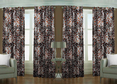 

deepanshi handloom 213 cm (7 ft) Polyester Door Curtain (Pack Of 4)(Plain, Brown)