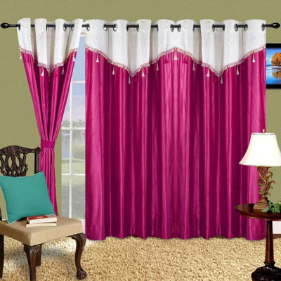 

Zesture 211 cm (7 ft) Polyester Window & Door Curtain (Pack Of 2)(Solid, Pink)