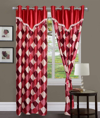 

JT International 213.36 cm (7 ft) Polyester Door Curtain (Pack Of 2)(Abstract, Multicolor)