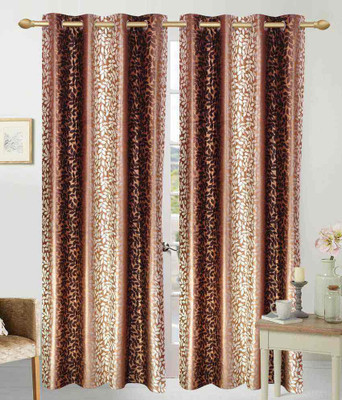 

Abhi Decor 213 cm (7 ft) Polyester Door Curtain (Pack Of 2)(Printed, Brown)