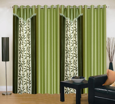 

Excel Bazaar 214 cm (7 ft) Polyester Door Curtain (Pack Of 4)(Floral, Green)