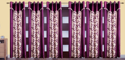 

Stella Creations 214 cm (7 ft) Polyester Door Curtain (Pack Of 6)(Printed, Purple)