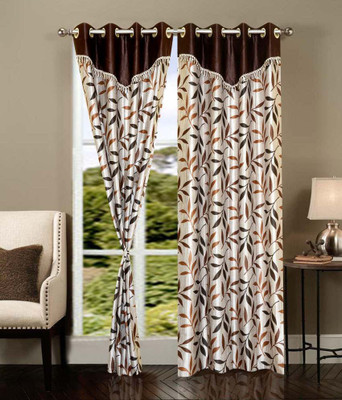 

JT International 213.36 cm (7 ft) Polyester Door Curtain (Pack Of 2)(Floral, Multicolor)