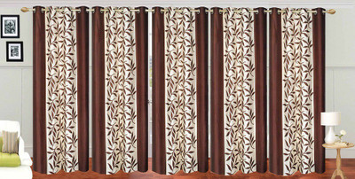 

Ville Style 214 cm (7 ft) Polyester Door Curtain (Pack Of 5)(Floral, Brown)