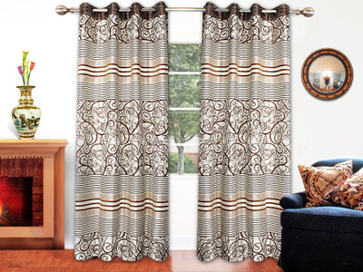 

STRINGS 274 cm (9 ft) Jacquard Window & Door Curtain (Pack Of 2)(Floral, Multicolor)