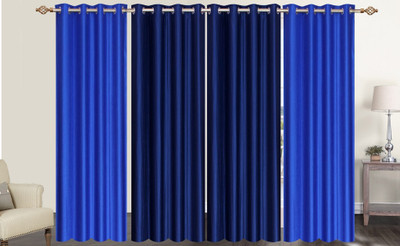 

Furnishing Zone 213 cm (7 ft) Polyester Door Curtain (Pack Of 4)(Plain, Blue)