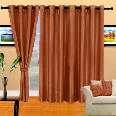 

Zesture 211 cm (7 ft) Polyester Door Curtain (Pack Of 2)(Solid, Brown)