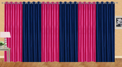 

Stella Creations 214 cm (7 ft) Polyester Door Curtain (Pack Of 6)(Solid, Pink, Blue), Blue;pink