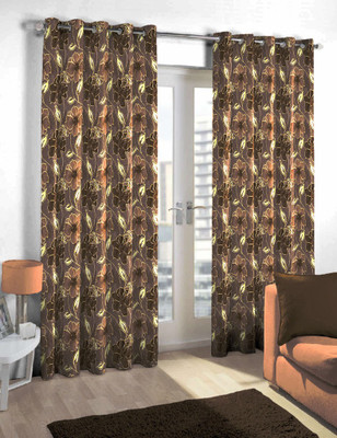 

Skipper 214 cm (7 ft) Polyester Door Curtain Single Curtain(Floral, Brown)