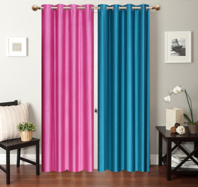 

Furnishing Zone 213 cm (7 ft) Polyester Door Curtain (Pack Of 2)(Plain, Light Blue, Pink)