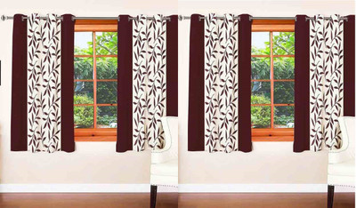 

Zesture 150 cm (5 ft) Polyester Window Curtain (Pack Of 4)(Floral, Multicolor)