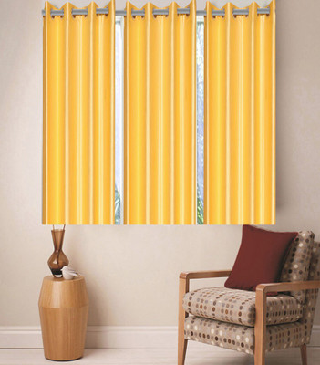 

Zesture 147 cm (5 ft) Polyester Window Curtain (Pack Of 3)(Solid, Yellow)